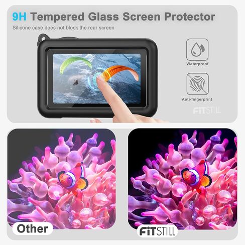 FitStill Accessories Kit for DJI OSMO Action 6 ，60M/196FT Waterproof Housing+Silicone Protective Case+Tempered Glass Screen Protector+Floaty Bobber Grip+ Carrying Case+Filters，Action 6 Accessory in Kuwait