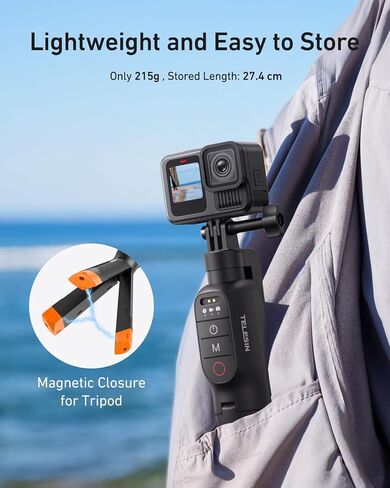 TELESIN Bluetooth Floating Selfie Stick Tripod for GoPro Hero 13/12/11/10/9, Waterproof Extendable Pole 3-in-1 Hand Grip Tripod with Signal Booster, 15M Diving Stick for Surfing, Snorkeling, Vlogging in Kuwait
