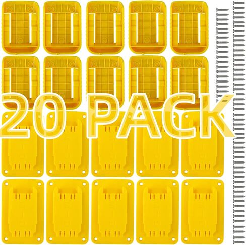 20 Pack Tool Battery Packs Holder Compatible with Dewalt 20V 60V | Drill Tools Battery Packs Mount Bracket, 10 PCS Tool Mount Bracket and 10 PCS Batteries Packs Mount Bracket with Screws in Kuwait