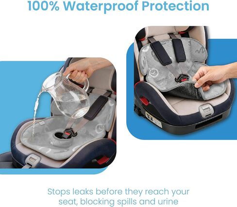 Piddle Pad 2-Pack, Potty Training Car Seat Protector, Toddler Car Seat Cover & Stroller Protector, Machine Washable Waterproof Car Seat, Anti-Slip, Universal Fit (Grey) in Kuwait
