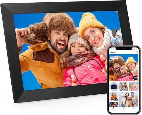 Anna Bella Digital Picture Frame 10.1 Inch IPS HD Touch Screen WiFi Smart Digital Photo Frame with 32GB Storage, Auto-Rotate, Easy Setup to Share Photos or Videos Remotely via AiMOR APP White in Saudi Arabia