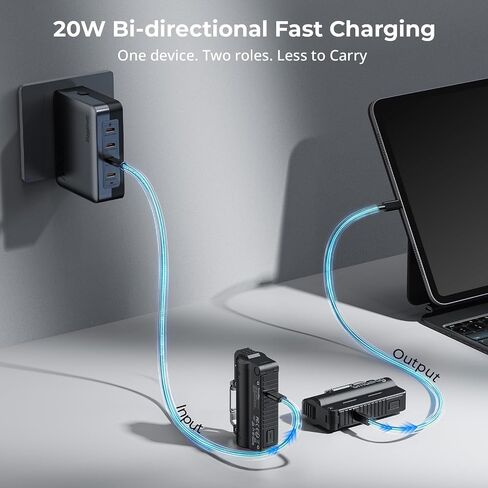 SMALLRIG Portable Charger, 5000mAh 21x70 3.6V Rechargeable Battery Capsule | 20W Fast Charging, Aviation Aluminum Carabiner EDC Battery Case for DJI, Insta360, Gopro, Action Cameras, Phones in Kuwait