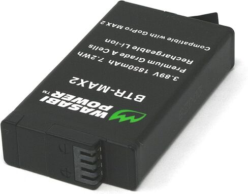 Wasabi Power Battery (2-Pack) and USB Dual Charger Replacement for GoPro MAX2 Enduro in Kuwait