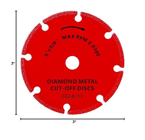FOXBC 3 Inch Diamond Cut Off Wheel with 5000+ Metal Cutting on Rebar, Stainless Steel, Angle Iron, 3/8" Arbor - 3 Pack in Kuwait