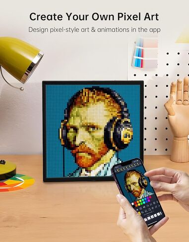Divoom Pixoo-64 - WiFi Pixel Cloud Digital Frame with APP Control,64 X 64 LED Panel Display Frame for Gaming Room Decoration/Social Media Fans Counter in Kuwait