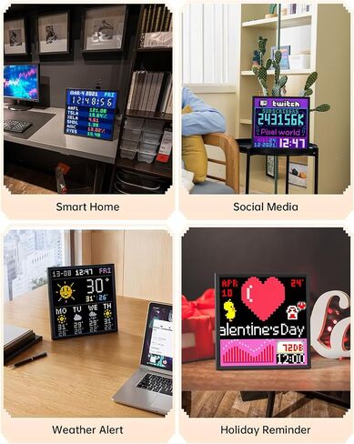 Divoom Pixoo-64 - WiFi Pixel Cloud Digital Frame with APP Control,64 X 64 LED Panel Display Frame for Gaming Room Decoration/Social Media Fans Counter in Kuwait