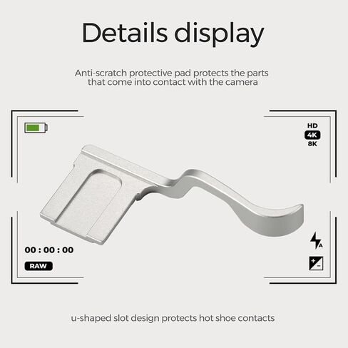 XT30 Camera Metal Thumb Hand Grip for Fujifilm XT10 XT20 XT30 XT30II XT50 Aluminum Alloy Grip Shutter Button Set for Fuji xt50 (Silver) in Kuwait