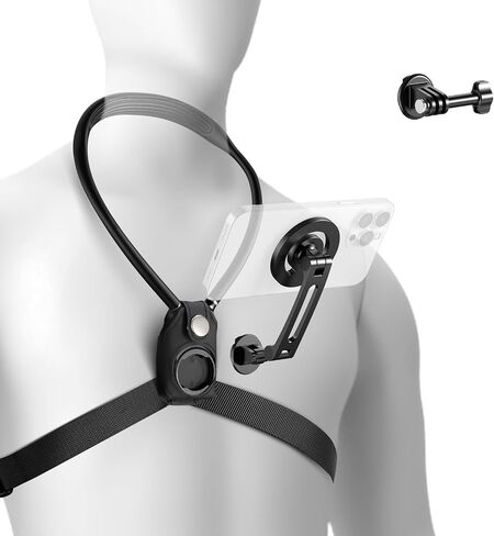 NEEWER Magnetic Neck Mount for Action Camera & Phone, GP15 | Compatible with GoPro DJI Insta360 iPhone Samsung, Quick Release, Flexible POV Action Camera Adapter & Phone Holder in Kuwait