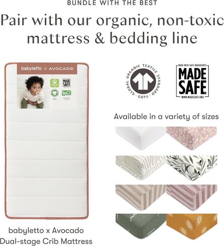 Babyletto Gelato 4-in-1 Baby Crib, Washed Natural & White | GREENGUARD Gold Certified Convertible Crib - Converts to Toddler Bed & Daybed & Full-Size Bed, 4 Adjustable Mattress Heights in Kuwait