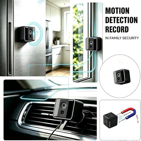 HD 1080P Portable Small Nanny Cam with Night Vision,Wireless Mini Spy Camera Body Cam Surveillance Cameras for Home Security Indoor/Outdoor Small Security Camera No WiFi Needed in Kuwait