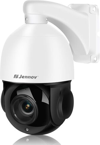 Jennov 4K 8MP POE PTZ Camera Outdoor, 20X Optical Zoom Security Camera with 360° Pan&90° Tilt, Human Detection, 320ft IR Night Vision, Auto Tracking, 24/7 Recording, Only Work with Onvif POE NVR in Kuwait