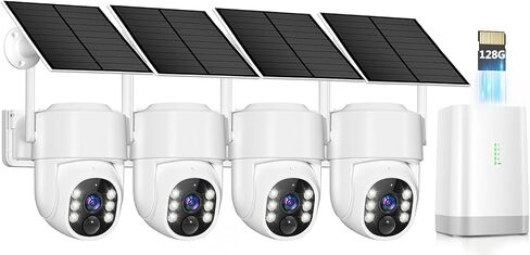 Vivideye 4MP Solar Security Cameras Wireless Outdoor, WiFi Security Camera Outside with Color Night Vision, Solar & Battery Powered 2.4G&5G Camera for Home Security,Compatible Home Hub Only in Kuwait