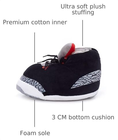 EXIGENT Extra Bottom Cushion Sneaker Slippers Kicks Shoes Adult | Men and Women | One Size Fits Most Christmas Summer Black in Kuwait