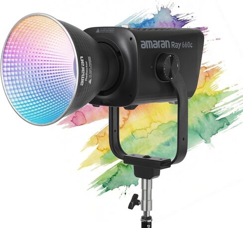 Amaran Ray 660c RGB COB LED Monolight | 660W Output, Integrated AC Power, 2300K-10000K CCT, IP54 Weatherproof, OmniColor Engine, App Control, Bowens Mount in Kuwait