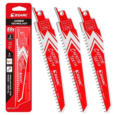 EZARC Carbide Reciprocating Saw Blades, 12-Inch 3TPI for Hard Wood, 3-Pack in Kuwait