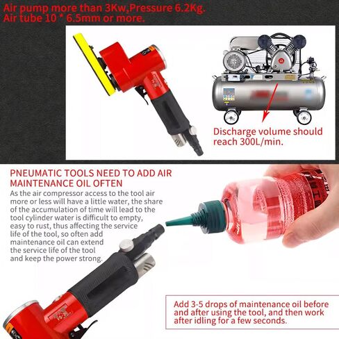 BAUSATZ Air Sander,Mini pneumatic sander for car body work, high-speed pneumatic polisher, miniature sander with pneumatic tools for metal, plastic, wood, marble and corian surfaces in Kuwait