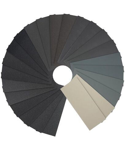 Bates 18 Pack Sandpaper - 12 Grits, 120 to 3000 Assorted Grit for Metal, Wood, Automotive, and Furniture Sanding - Wet Dry Sand Paper Assortment in Kuwait