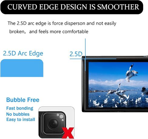 PCTC 3 Pack Screen Protector for Canon PowerShot ELPH 360 HS/IXY 650 Camera | 0.33mm Tempered Glass 9HHardness Anti-Scratch Bubble Free in Kuwait
