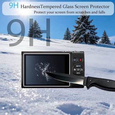PCTC 3 Pack Screen Protector for Canon PowerShot ELPH 360 HS/IXY 650 Camera | 0.33mm Tempered Glass 9HHardness Anti-Scratch Bubble Free in Kuwait