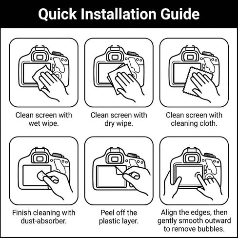 Screen Protector For Canon EOS Rebel T7 T6 T5 [3-Pack] Tempered Glass | Clear 9H Tempered Glass Screen Protector for Canon Eos Rebel t6. Slim 0.3mm Touch, With 3-pack And Storage Case in Kuwait