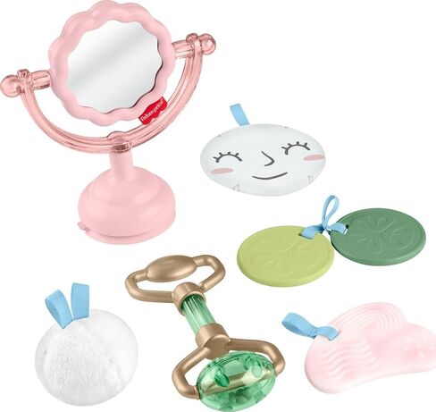 Fisher-Price Mini Me Moments Self-Care Sensory Set | Baby Toys, 6-Piece Rattle & Teether Activities, Developmental Play for Newborns Ages 3+ Months in Kuwait