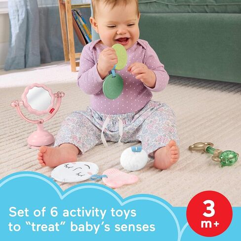 Fisher-Price Mini Me Moments Self-Care Sensory Set | Baby Toys, 6-Piece Rattle & Teether Activities, Developmental Play for Newborns Ages 3+ Months in Kuwait