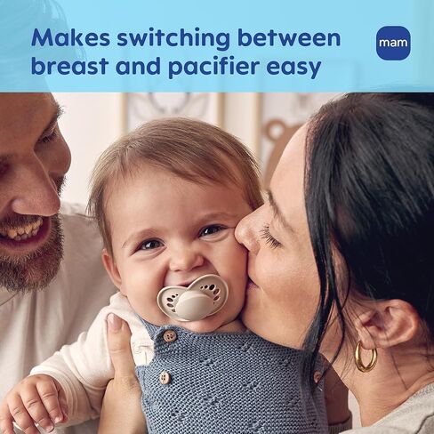 MAM Original Baby Pacifier 6-16 Mths, Skin Soft Silicone Nipple, 2 Pack | BPA-Free Skin Soft Silicone Nipple, Developed With Medical Experts, With Sterilizer Case, Easy To Clean, Made In Europe in Kuwait