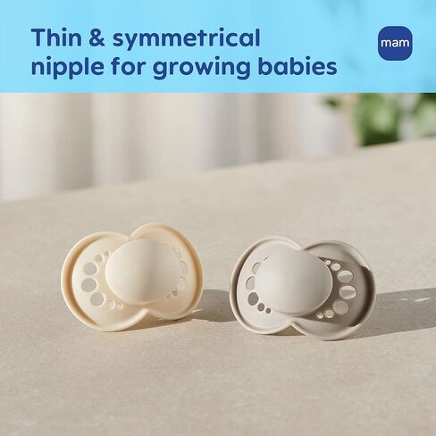MAM Original Baby Pacifier 6-16 Mths, Skin Soft Silicone Nipple, 2 Pack | BPA-Free Skin Soft Silicone Nipple, Developed With Medical Experts, With Sterilizer Case, Easy To Clean, Made In Europe in Kuwait