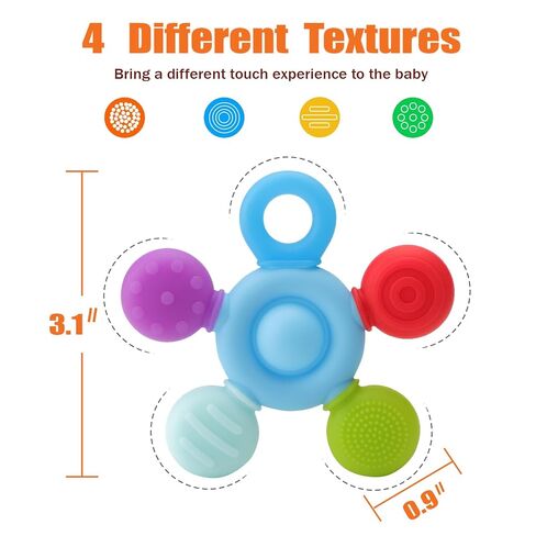 Sensory Chew Necklaces for Kids, Helps Relieve Anxiety & Calm Down | Autism Chew Toys, Food-Grade Silicone, BPA-Free, Multi-Textures, Chewelry for ADHD, SPD, Dishwasher Safe, 2 Pack, Blue+White in Kuwait