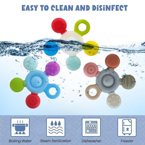 Sensory Chew Necklaces for Kids, Helps Relieve Anxiety & Calm Down | Autism Chew Toys, Food-Grade Silicone, BPA-Free, Multi-Textures, Chewelry for ADHD, SPD, Dishwasher Safe, 2 Pack, Blue+White in Kuwait