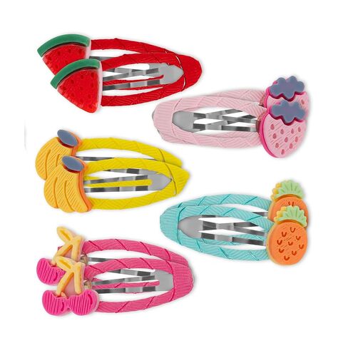 Floral and Fruity Hair Clip for Toddlers, Snap Barrettes for Girls, Non-Slip Baby Accessories, Little Kids Hair Clips, Toddler Girl Hair Clips for Fine Hair and More, (Fruit Design) in Kuwait