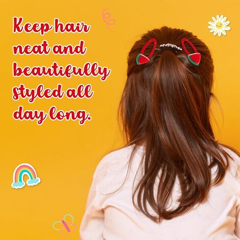 Floral and Fruity Hair Clip for Toddlers, Snap Barrettes for Girls, Non-Slip Baby Accessories, Little Kids Hair Clips, Toddler Girl Hair Clips for Fine Hair and More, (Fruit Design) in Kuwait