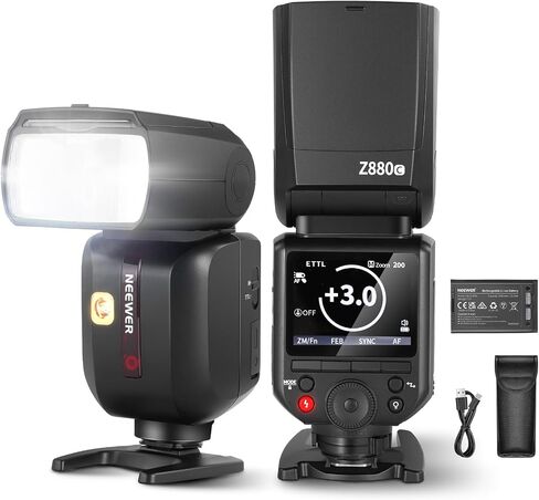 NEEWER Z880-N 2.4G 76Ws i-TTL Camera Flash Speedlite Compatible with Nikon, Compatible with Godox, Upgraded UI Adjustable Modeling Lamp TTL/M Quick Switch TCM Key 1/8000s HSS 3000mAh 600 Full Power in Kuwait