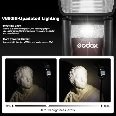 Godox V860III-F for Fujifilm Camera Flash, Ving V860III TTL Li-Ion Flash Kit, HSS 1/8000s 2.4G GN60 Speedlight, 2600mAh Battery Speedlite, Modeling Light for Fuji Cameras in Saudi Arabia