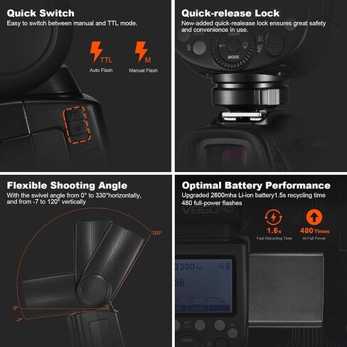 Godox V860III-F for Fujifilm Camera Flash, Ving V860III TTL Li-Ion Flash Kit, HSS 1/8000s 2.4G GN60 Speedlight, 2600mAh Battery Speedlite, Modeling Light for Fuji Cameras in Saudi Arabia