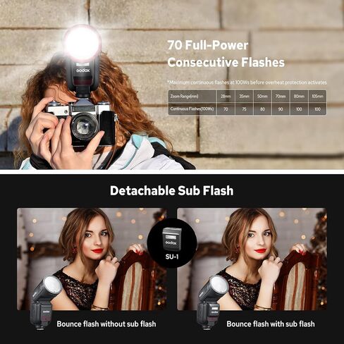 Godox V100 F V100-F Flash for Fuji, 2.4G 100W TTL Fujifilm Speedlite HSS 1/8000S, Touchscreen Control, Lithium Battery, 400 FulI Power Flashes, External Fujifilm Flash for Photography(USA Version) in Saudi Arabia