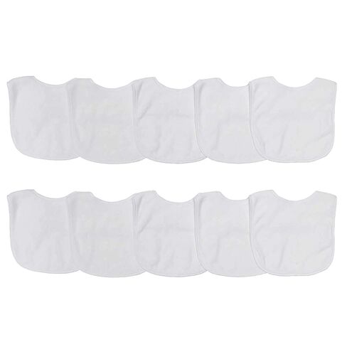 Neat Solutions 2-Ply Knit Terry Solid Color Feeder Bibs in White - 10 Count(Pack of 1) in Kuwait