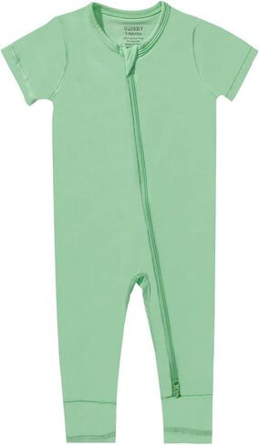 GUISBY Rayon of Bamboo Baby Short Sleeve Footless Pajamas | Silky Soft Stretch, 2-Way Zipper, Footless Romper, Easy Change, Summer Sleepwear in Kuwait