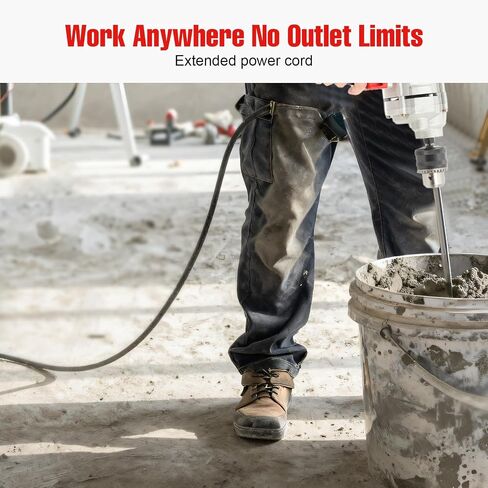 Electric Drill Mixer 4280W, Mud Motor Corded Heavy Duty Cement Mixer | Adjustable Speed Electric Mixing Drill Machine, Max 1000 RPM for Woodworking DIY in Kuwait