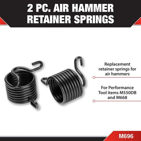 Performance Tool M696 Replacement Retainer Springs for Air Hammers - Compatible with M550DB and M668 Models in Kuwait