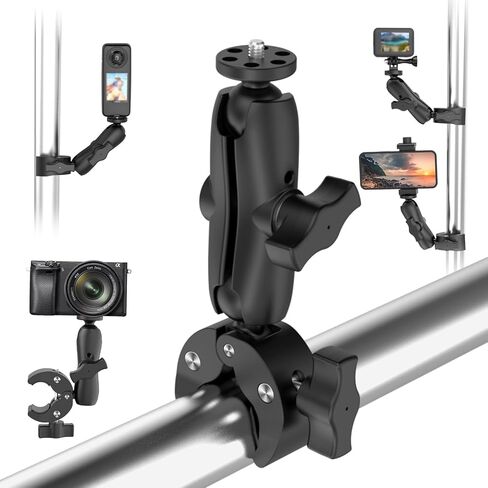Super Camera Clamp Mount 3.6" Socket Arm 360°Ball Head Magic Arm 1/4" Thread for Canon Nikon/Digital Camera/DSLR/Gopro/Insta360/LED Light(Gopro Adapter,Phone Holder) in Kuwait