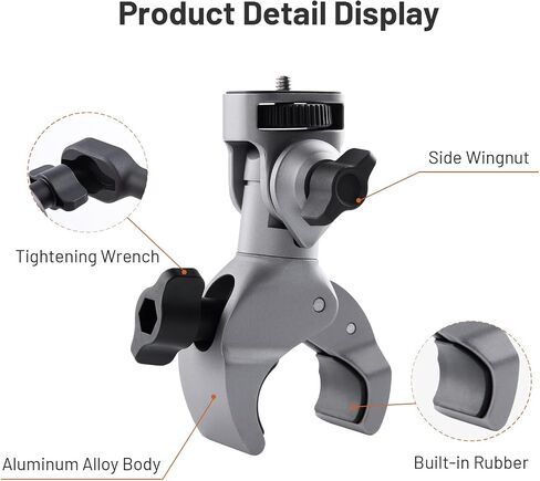 PGYTECH CapLock Super Clamp Mount, Aluminum Alloy Bracket Crab Clamp Mount | Heavy Duty Clamp with 1/4" Screw for Gopro 13/12, DJI Osmo 360/Action 6/5 Pro/Pocket 3 4/Xtra Muse, Insta360, Action Camera in Kuwait