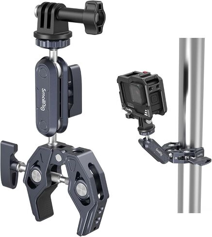 SMALLRIG Camera Mount Clamp, Gopro Motorcycle and Bike Handlebar Mount Kit, Super Clamp for DSLR, Action Camera, Gopro, Insta360, LED Light, Monitor, Max Load 3.5KG in Kuwait