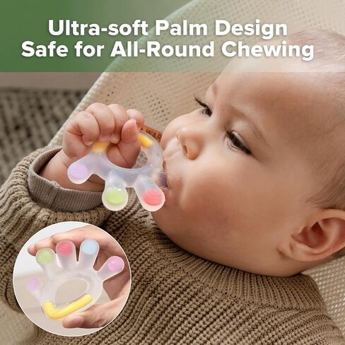 Haakaa Palm Teether - Soft Silicone Baby Soothing Teether Pacifier - Frozen Teething Toy for 3M+ Babies - BPA Free (1 Pack) in Saudi Arabia