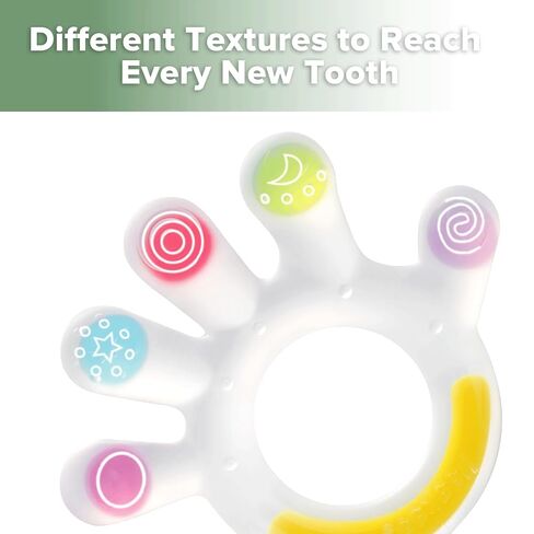 Haakaa Palm Teether - Soft Silicone Baby Soothing Teether Pacifier - Frozen Teething Toy for 3M+ Babies - BPA Free (1 Pack) in Saudi Arabia