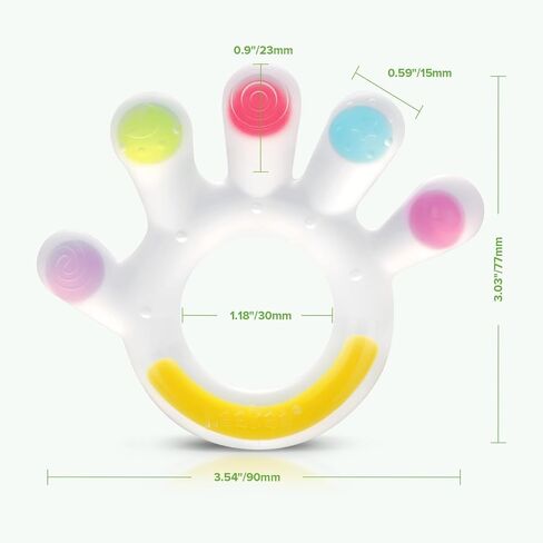 Haakaa Palm Teether - Soft Silicone Baby Soothing Teether Pacifier - Frozen Teething Toy for 3M+ Babies - BPA Free (1 Pack) in Saudi Arabia