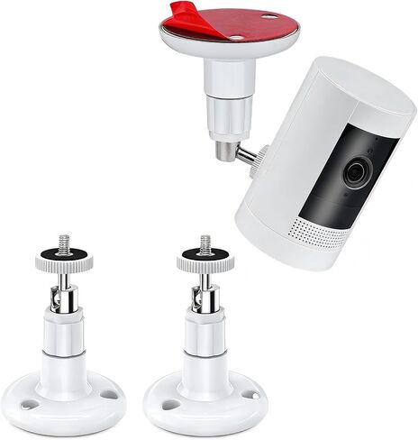 2 Pack Adjustable Wall Mount for Ring Stick Up Cam & Ring Outdoor Cam Plus | Indoor Outdoor Mount Bracket for Ring Camera, Ceiling Mount Kit, VHB Adhesive or Screw, No Drill in Kuwait
