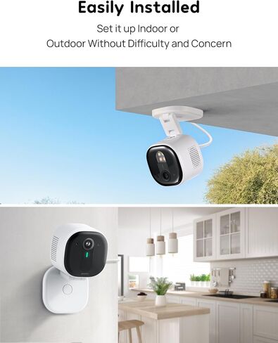 winees Security Cameras Outdoor, Wired 2K Wi-Fi Cameras for Home Security, 2.4G Indoor Camera, Human/Pet AI Detection, Color Night Vision, 2-Way Audio, Support Cloud/128G SD Card Storage | 2.4G Indoor Camera, Human/Pet AI Detection, Color Night Vision, 2- in Kuwait