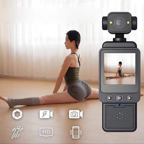 LICAEVEY Body Camera with Audio and Video Recording, 1080P HD Wearable Camcorder with Night Vision & Stabilization, for Security Work, Travel, Vlogging in Kuwait