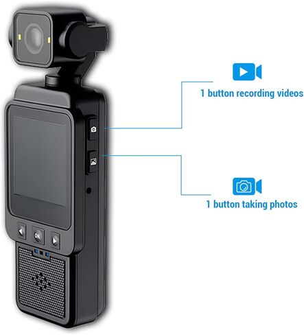 LICAEVEY Body Camera with Audio and Video Recording, 1080P HD Wearable Camcorder with Night Vision & Stabilization, for Security Work, Travel, Vlogging in Kuwait
